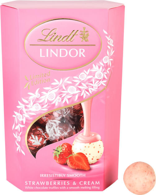 Цукерки Lindt Lindor Полуниця з вершками 200 г (8003340097619) – купити ...