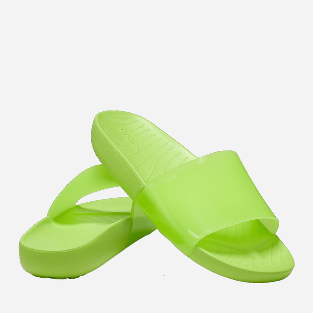 Жіночі шльопанці Crocs Splash Shine Slide CR208538-LMDE 41-42 (W10) 26 см Зелені (196265325832) - зображення 3