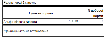 Alpha Lipoic Acid 100 mg - 120caps - Фото 2 Alpha Lipoic Acid 100 mg - 120caps - изображение 2