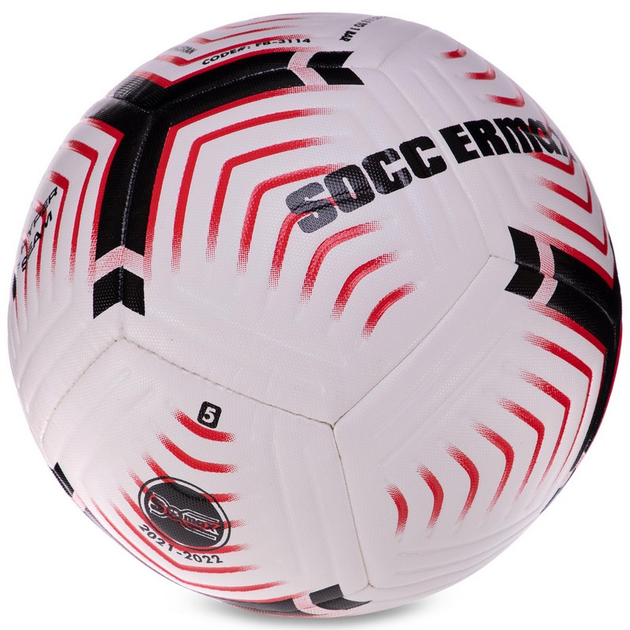 Мяч футбольный ламинированный HYBRID SOCCERMAX FIFA FB-3141 (№5, белый ...