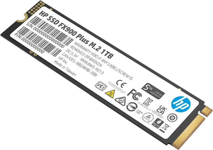 SSD диск HP FX900 Plus 1TB M.2 2280 PCIe 4.0 x4 3D NAND (7F617AA