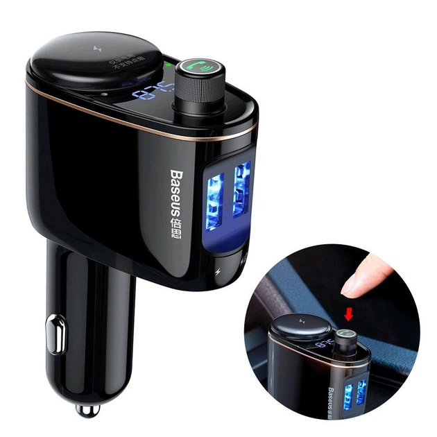 FM-трансмиттер Baseus Locomotive Bluetooth MP3 Charger 2xUSB 3.4a Black (CCALL-RH01) - изображение 2