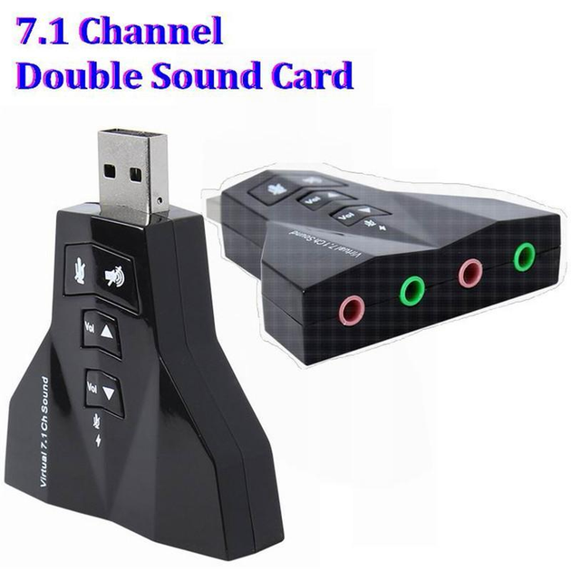 Контроллер USB-sound card 7.1 3D sound внешняя звуковая крта - изображение 2