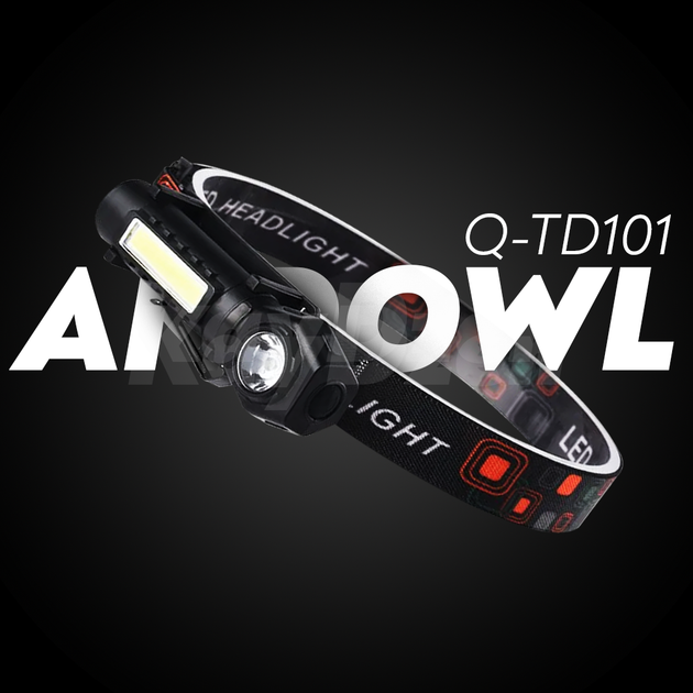 Налобний ліхтар Andowl Q-TD101X1 акумуляторний LED ліхтарик - зображення 2