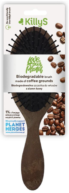 Szczotka KillyS Biodegradable Brush biodegradowalna do włosów z ziaren kawy (3031445003407) - obraz 1