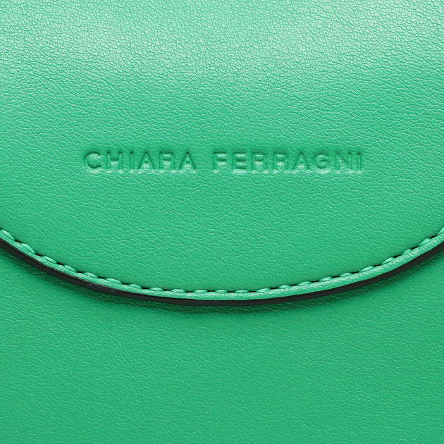 Сумка багет жіноча Chiara Ferragni 74SB4BG2ZS517 Зелена (8052672352163) - зображення 4