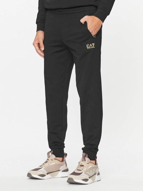 Dres męski (bluza z kapturem + spodnie) EA7 Train Core Id M T-Suit Hoodie Rn Ch Coft S Czarny (8056861842206) - obraz 4