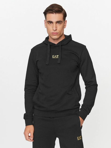 Dres męski (bluza z kapturem + spodnie) EA7 Train Core Id M T-Suit Hoodie Rn Ch Coft M Czarny (8056861842190) - obraz 3