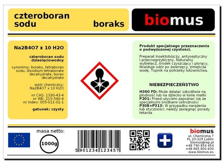 Czteroboran sodu Biomus Borax 1 kg (5902409410693) - obraz 2