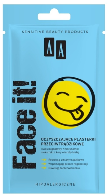 Plasterki AA Face It! przeciwtrądzikowe oczyszczające 24 szt (5900116091983) - obraz 1