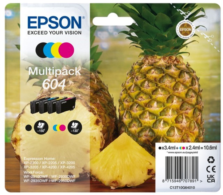 Zestaw tuszy Epson 604 Multipack Cyan/Magenta/Yellow/Black (8715946707891) - obraz 1