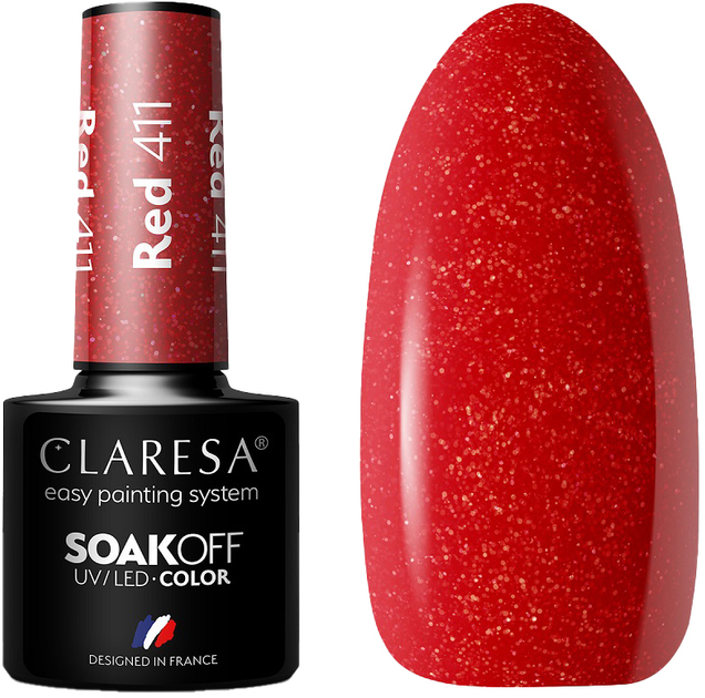 Гель-лак для нігтів Claresa Soak Off UV/LED Red 411 5 г (5902846077220) - зображення 1