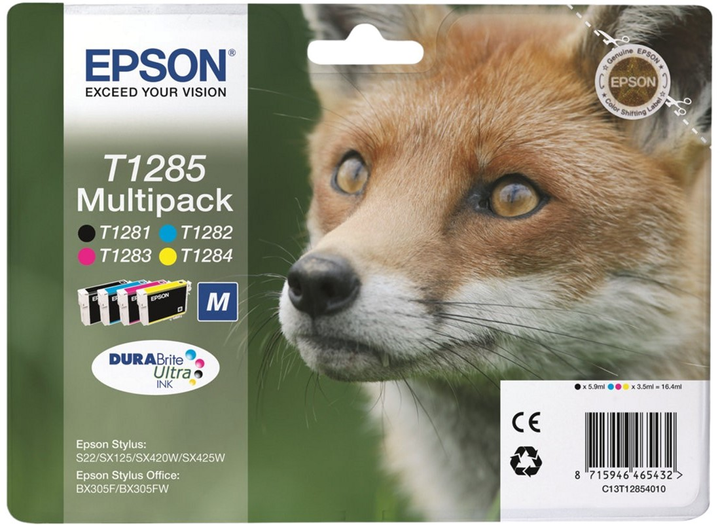 Zestaw tuszy Epson T1285 Multipack Cyan/Magenta/Yellow/Black (8715946624662) - obraz 1