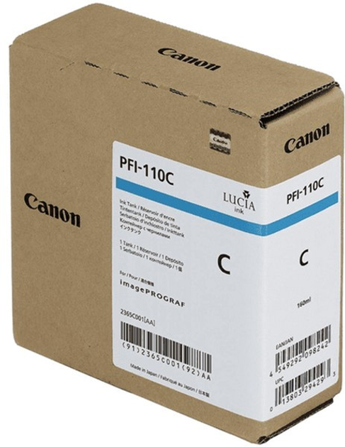 Tusz Canon PFI-110C Cyan (4549292098242) - obraz 1