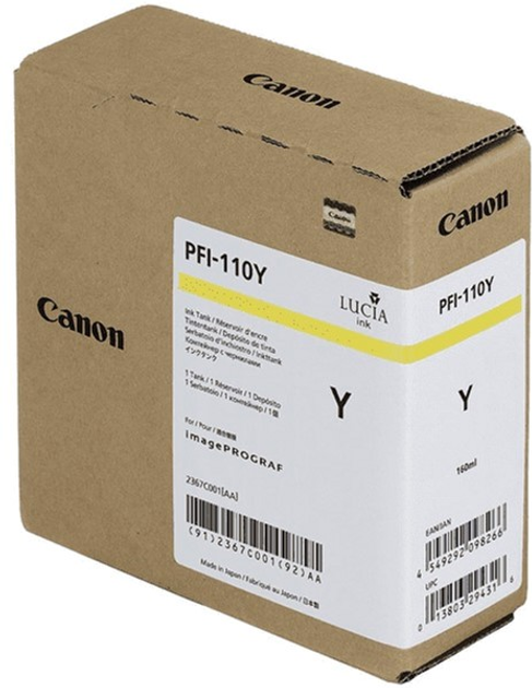 Tusz Canon PFI-110Y Yellow (4549292098266) - obraz 1