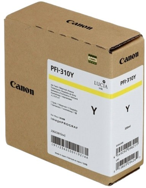 Tusz Canon PFI-310 Yellow (4549292098211) - obraz 1