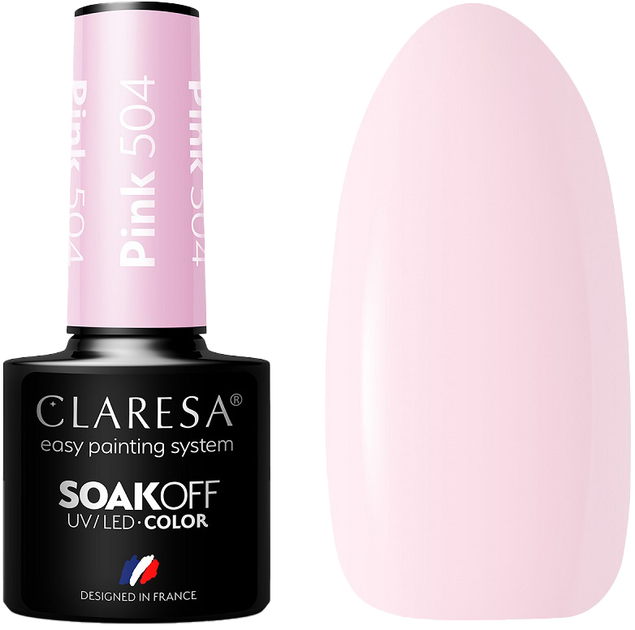 Lakier hybrydowy do paznokci Claresa Soak Off UV/LED Pink 504 5 g (5902846078357) - obraz 1