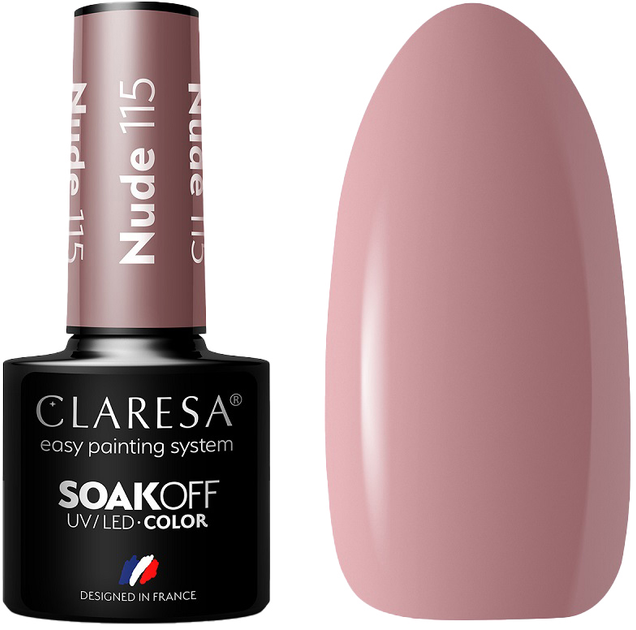 Гель-лак для нігтів Claresa Soak Off UV/LED Nude 115 5 г (5902846077602) - зображення 1