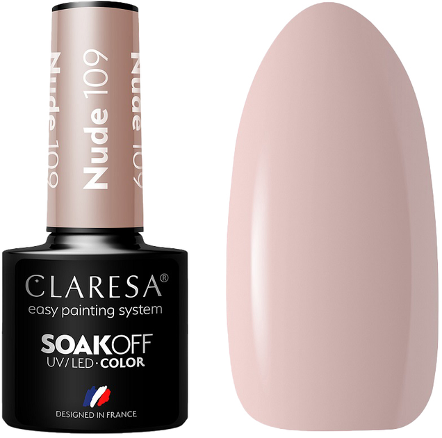 Lakier hybrydowy do paznokci Claresa Soak Off UV/LED Nude 109 5 g (5902846077541) - obraz 1