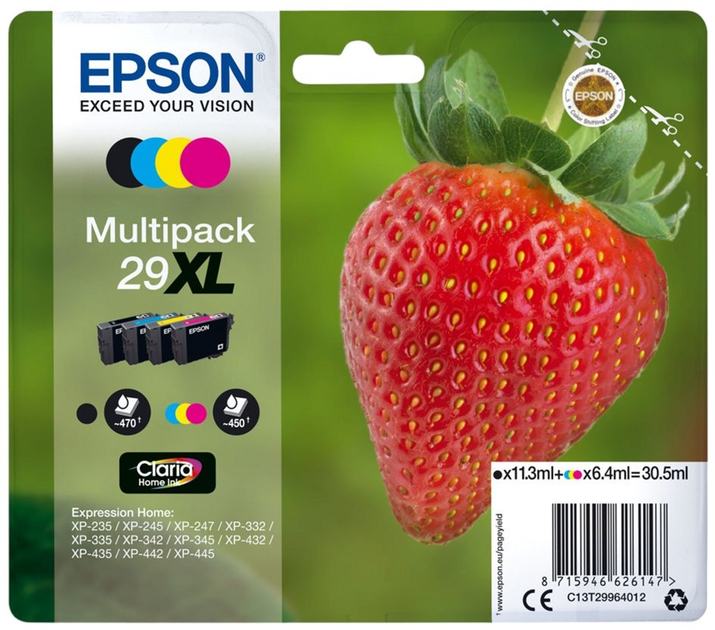 Zestaw tuszy Epson 29XL Multipack Cyan/Magenta/Yellow/Black (8715946626147) - obraz 1