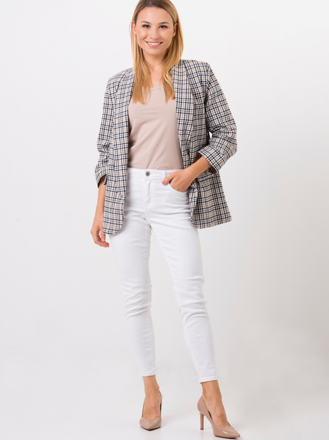 Піджак клітчатий подовжений жіночий Zaiia ZAJA07 40 Різнокольоровий (8225516511754) - зображення 3