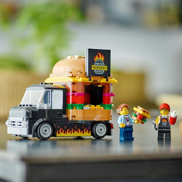 Zestaw klocków LEGO City Ciężarówka z burgerami 194 elementy (60404) - obraz 6
