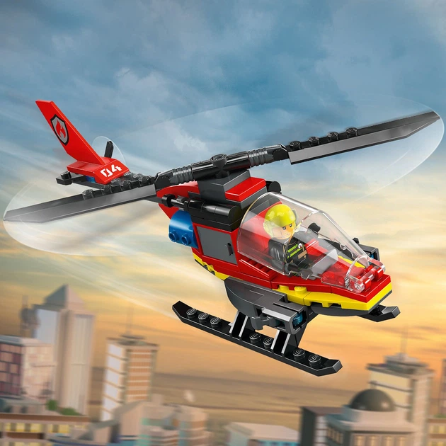 Конструктор LEGO City Пожежний рятувальний гелікоптер 85 деталей (60411) - зображення 7