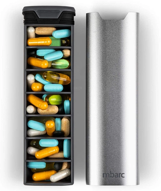 Премиальный контейнер для таблеток HigherHuman 7 Day Weekly Pill Organizer Metallic Silver - изображение 6