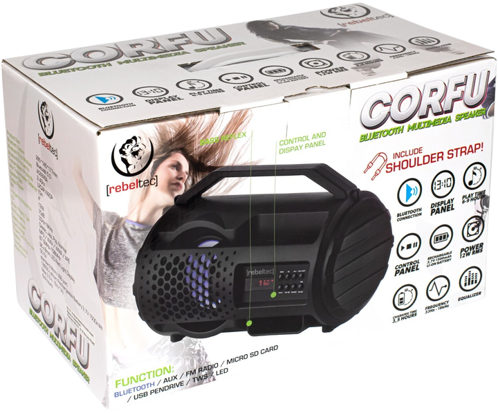 Портативная колонка Rebeltec Corfu Black (RBLGLO00043) - изображение 4