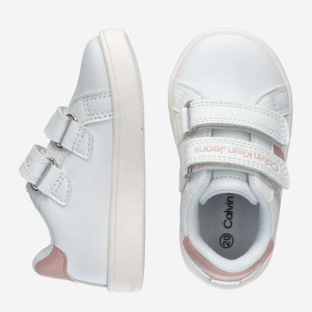 Дитячі кеди для дівчинки Calvin Klein Jeans Low Cut Velcro Sneaker V1A9-80782-1355X134 33 Білі (8052578509616) - зображення 4