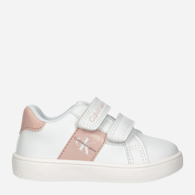 Buty sportowe dziecięce dla dziewczynki na rzepy Calvin Klein Jeans Low Cut Velcro Sneaker V1A9-80782-1355X134 34 Białe (8052578509623) - obraz 1