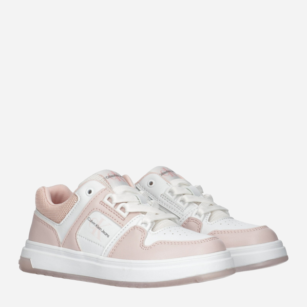 Дитячі кросівки для дівчинки Calvin Klein Jeans Low Cut Lace-Up Sneaker V3A9-80797-1355X054 33 Рожевий/Білий (8052578518434) - зображення 2