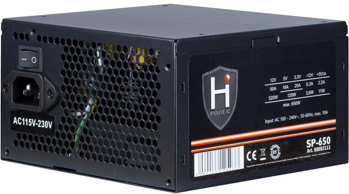 Блок живлення Inter-Tech HiPower SP-650 650 Вт (88882111) - зображення 2