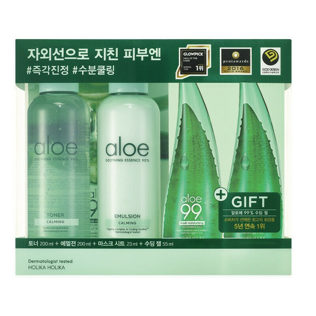 Zestaw kosmetyków Holika Holika Aloe Moisture Soothing Set do cery wymagającej (8806334386740) - obraz 1