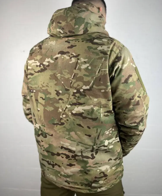 Демісезонна водонепроникна теплозберігаюча чоловіча куртка Мультикам XXL Kali AI005 з капюшоном теплим коміром липучками на рукавах повсякденна - зображення 2