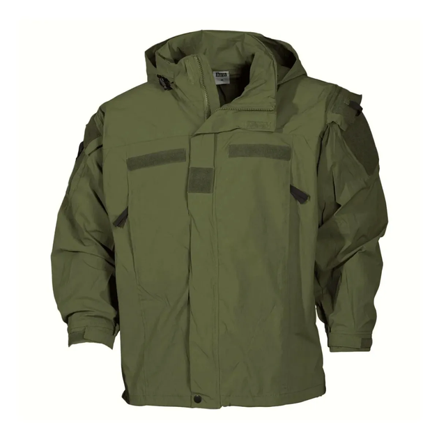 Чоловіча куртка демісезонна з капюшоном US Gen III Level 5 MFH Olive M Kali AI074 з регульованими липучками на манжетах вітро- водонепроникна - зображення 1