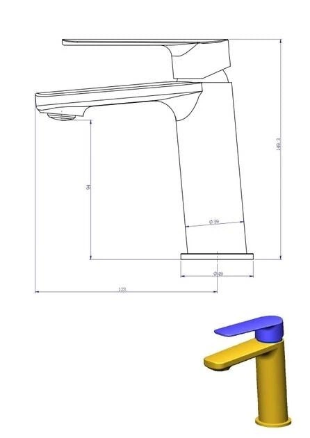 Змішувач для раковини PERLA JACK чорний матовий PBZ6303B - зображення 2