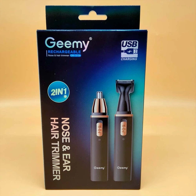 Тример для носа та вух Gemei GM-3138 з акумулятором та змінними насадками - зображення 3