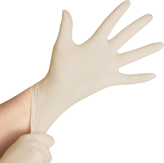 Перчатки смотровые латексные нестерильные Medicom SafeTouch Rejuvenate с ланолином и витамином Е неопудренные 50 пар № M (1163/M) - изображение 2