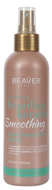 Термозащитный спрей с кератином для эластичности волос Beaver Spray Brazilian Keratin 200 мл - Фото 1 Термозащитный спрей с кератином для эластичности волос Beaver Spray Brazilian Keratin 200 мл - изображение 1