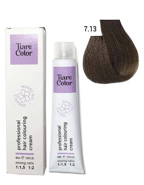 7.13 Крем-фарба для волосся TIARE COLOR Hair Colouring Cream 60 мл - Фото 1 7.13 Крем-фарба для волосся TIARE COLOR Hair Colouring Cream 60 мл - зображення 1