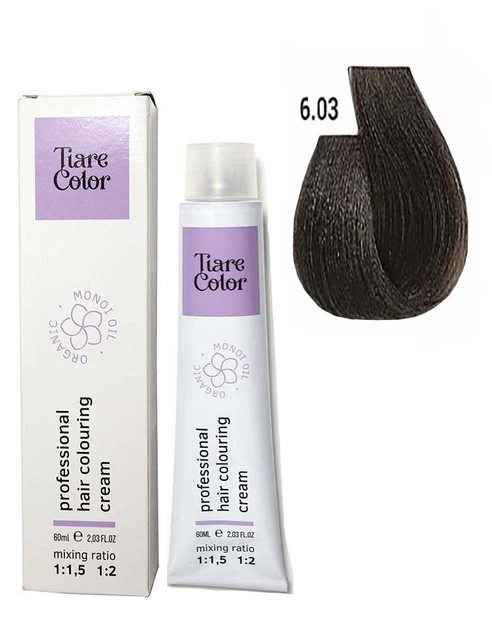 6.03 Крем-краска для волос TIARE COLOR Hair Colouring Cream 60 мл - Фото 1 6.03 Крем-краска для волос TIARE COLOR Hair Colouring Cream 60 мл - изображение 1