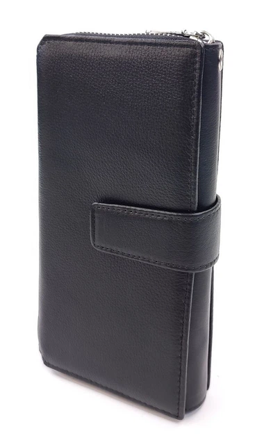 Якісний Чорний Шкіряний Гаманець Унісекс SF-ST228-black - зображення 15