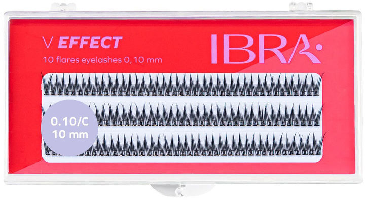 Kępki rzęs Ibra V Effect 10 mm 120 szt (5907518390980) - obraz 1