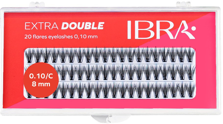 Kępki rzęs Ibra Extra Double Knot – Free sztuczne C 0.10 - 8 mm (5907518390720) - obraz 1