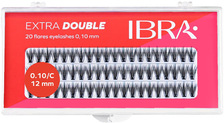 Kępki rzęs Ibra Extra Double Knot - Free sztuczne C 0.10 - 12 mm (5907518390690) - obraz 1