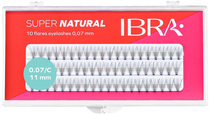 Kępki rzęs Ibra Super Natural sztuczne 0.07 C - 11 mm (5906395543564) - obraz 1