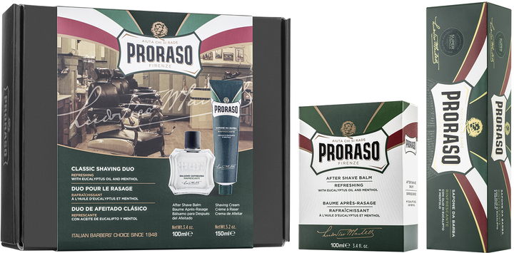 Подарочный набор для бритья Proraso Duo Refreshing Крем 150 мл ...