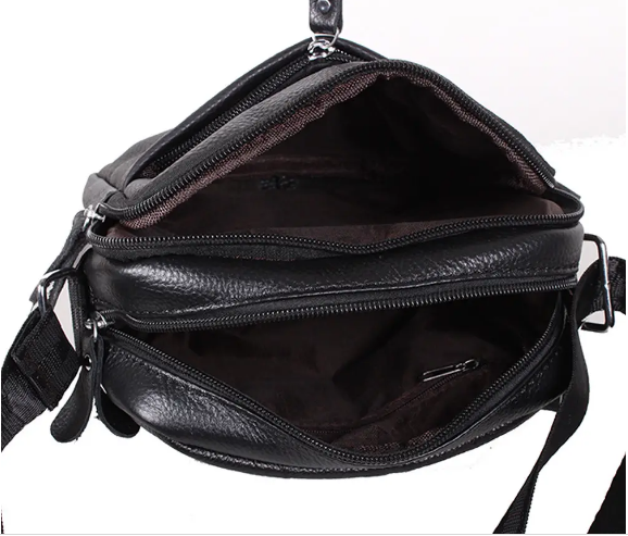 Барсетка-мессенджер мужская кожаная Tiding Bag BON6165 19х22х5 черная, через плечо (JDT-0849798) - изображение 2
