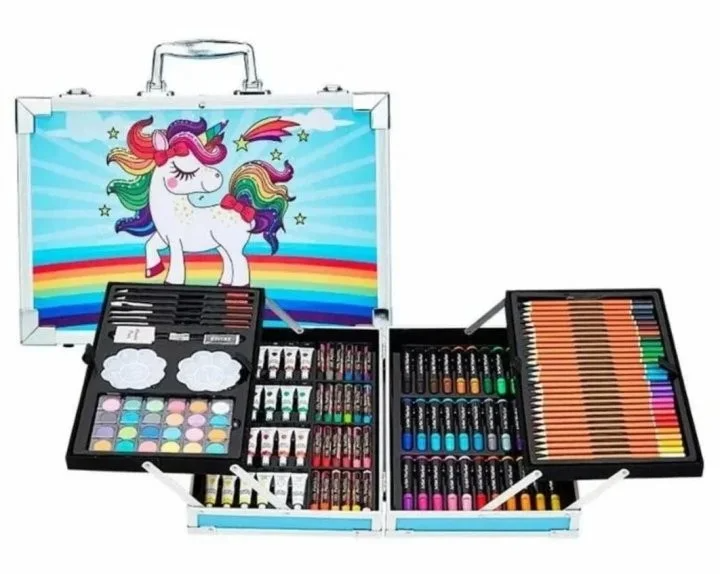 Дитячий набір для творчості Drawing Board ART- 3965 145 предметів кейс Блакитний - зображення 4
